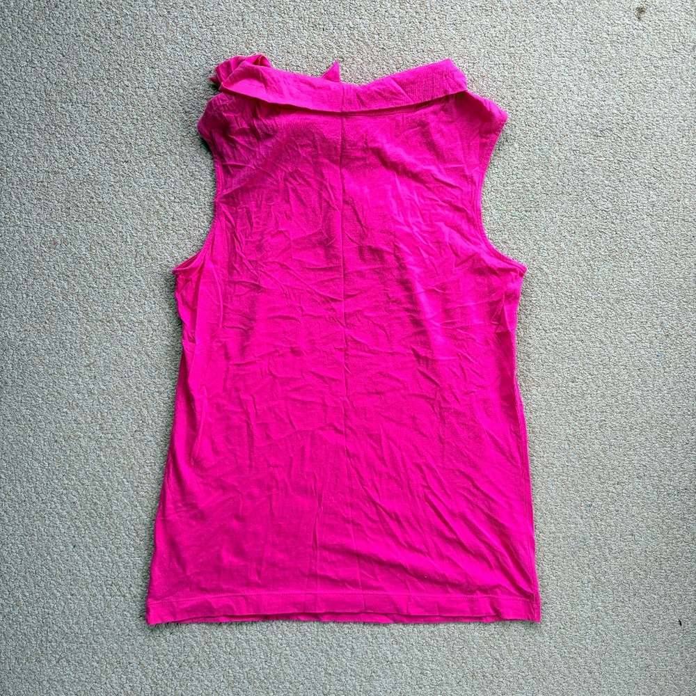 Lilly Pulitzer 100% Pima Cotton Sleeveless Hot Pink Top Size Medium - Picture 5 of 5